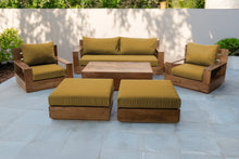 7 pc Pacific Teak Deep Seating Set with 72" Coffee Table. Sunbrella Cushion.