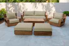 7 pc Pacific Teak Deep Seating Set with 72" Coffee Table. Sunbrella Cushion.