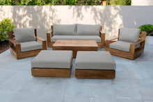 7 pc Pacific Teak Deep Seating Set with 72" Coffee Table. Sunbrella Cushion.