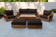 7 pc Pacific Teak Deep Seating Set with 72" Coffee Table. Sunbrella Cushion.