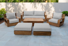 7 pc Pacific Teak Deep Seating Set with 72" Coffee Table. Sunbrella Cushion.