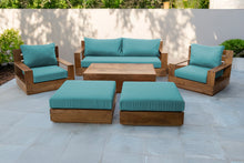 7 pc Pacific Teak Deep Seating Set with 72" Coffee Table. Sunbrella Cushion.