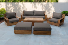 7 pc Pacific Teak Deep Seating Set with 72" Coffee Table. Sunbrella Cushion.