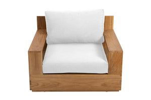 Pacific Teak Outdoor Club Chair. Sunbrella Cushion