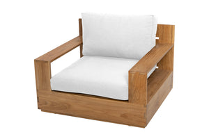 Pacific Teak Outdoor Club Chair. Sunbrella Cushion