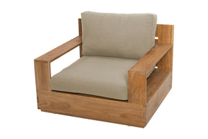 Pacific Teak Outdoor Club Chair. Sunbrella Cushion