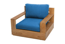 Pacific Teak Outdoor Club Chair. Sunbrella Cushion