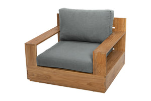 Pacific Teak Outdoor Club Chair. Sunbrella Cushion