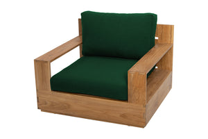 Pacific Teak Club Chair w/ Ottoman. Sunbrella Cushion.