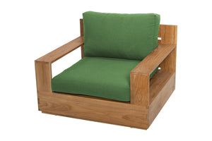 Pacific Teak Club Chair w/ Ottoman. Sunbrella Cushion.