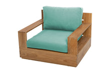 Pacific Teak Outdoor Club Chair. Sunbrella Cushion