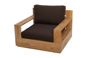 Pacific Teak Outdoor Club Chair. Sunbrella Cushion