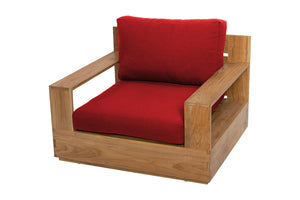 Pacific Teak Outdoor Club Chair. Sunbrella Cushion