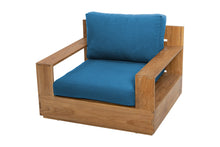 Pacific Teak Club Chair w/ Ottoman. Sunbrella Cushion.