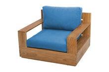 6 pc Pacific Teak Club Chair Chat Group with Coffee and End Table. Sunbrella Cushion.