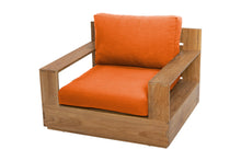 Pacific Teak Outdoor Club Chair. Sunbrella Cushion