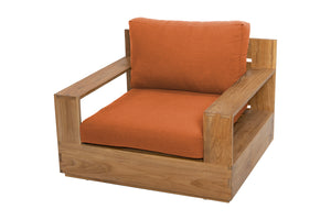 Pacific Teak Outdoor Club Chair. Sunbrella Cushion