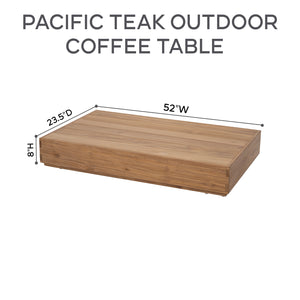 Pacific Teak Outdoor Coffee Table - 3 Sizes