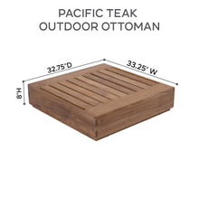 Pacific Teak Outdoor Ottoman. Sunbrella Cushion