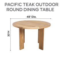 5 pc Pacific Teak Dining Set with 48" Round Dining Table