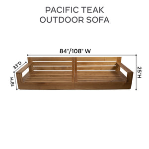 4 pc Pacific Teak Deep Seating Set with 72" Coffee Table. Sunbrella Cushion.