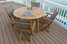 Royal Teak 5-Piece Sailmate Teak and Sling Dining Set with Dolphin 50" Round Table