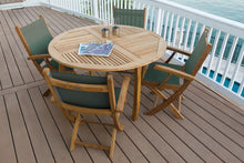 Royal Teak 5-Piece Sailmate Teak and Sling Dining Set with Dolphin 50" Round Table