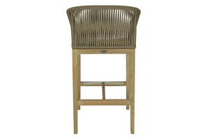 Set of 2 Royal Teak Malibu Rope & Teak Bar Stool