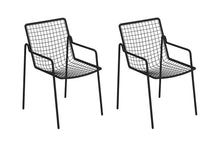 EMU Rio Stackable Steel Mesh Dining Arm Chair Set