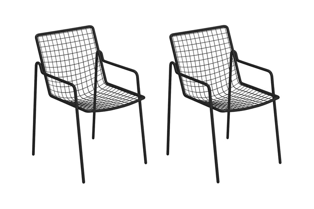 EMU Rio Stackable Steel Mesh Dining Arm Chair Set