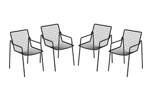 EMU Rio Stackable Steel Mesh Dining Arm Chair Set