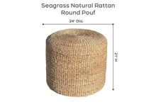 Willow Creek Designs 24" Seagrass Natural Rattan Round Pouf