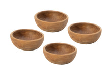 Set of 4 Teak Serving Wood Bowls (Q)