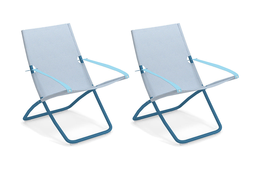 Set of 2 EMU Snooze Outdoor Textilene Folding Lounge Chair