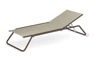 Set of 2 EMU Snooze Outdoor Textilene Chaise Lounger w/ Wheels