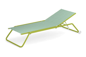 Set of 2 EMU Snooze Outdoor Textilene Chaise Lounger w/ Wheels