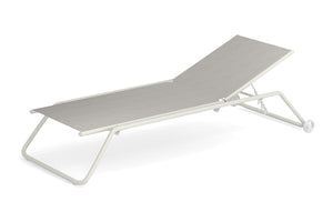 Set of 2 EMU Snooze Outdoor Textilene Chaise Lounger w/ Wheels