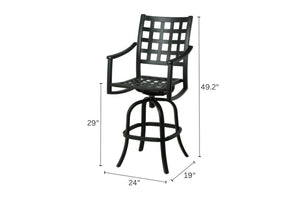 Hanamint 3 pc Stratford Bar Set with Sherwood 36" Square Slat Bar Table