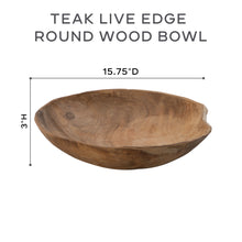 Teak Live Edge Round Wood Bowl (V/W)