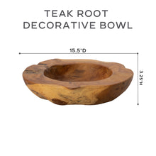 Teak Root Live Edge Decorative Bowl (H)