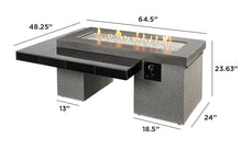 Outdoor Greatroom UPT-1242 Black Uptown Linear Gas Fire Pit Table
