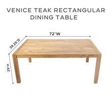 Venice Teak Rectangular Dining Table - 5 Sizes