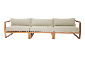 Venice Teak Outdoor Deluxe Sofa. Sunbrella Cushion