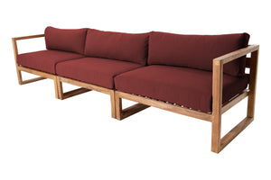 Venice Teak Outdoor Deluxe Sofa. Sunbrella Cushion