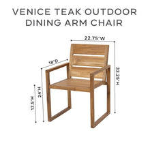 7 pc Venice Teak Dining Set with 72" Rectangular Dining Table