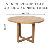 Venice Round Teak Outdoor Dining Table - 3 Sizes