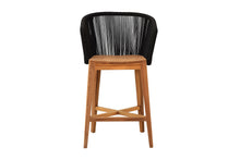 Set of 2 Westlake Rope & Teak Outdoor Bar Stool