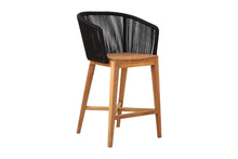 Set of 2 Westlake Rope & Teak Outdoor Bar Stool