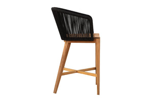 Set of 2 Westlake Rope & Teak Outdoor Bar Stool