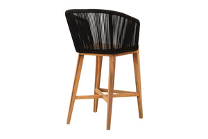 Set of 2 Westlake Rope & Teak Outdoor Bar Stool